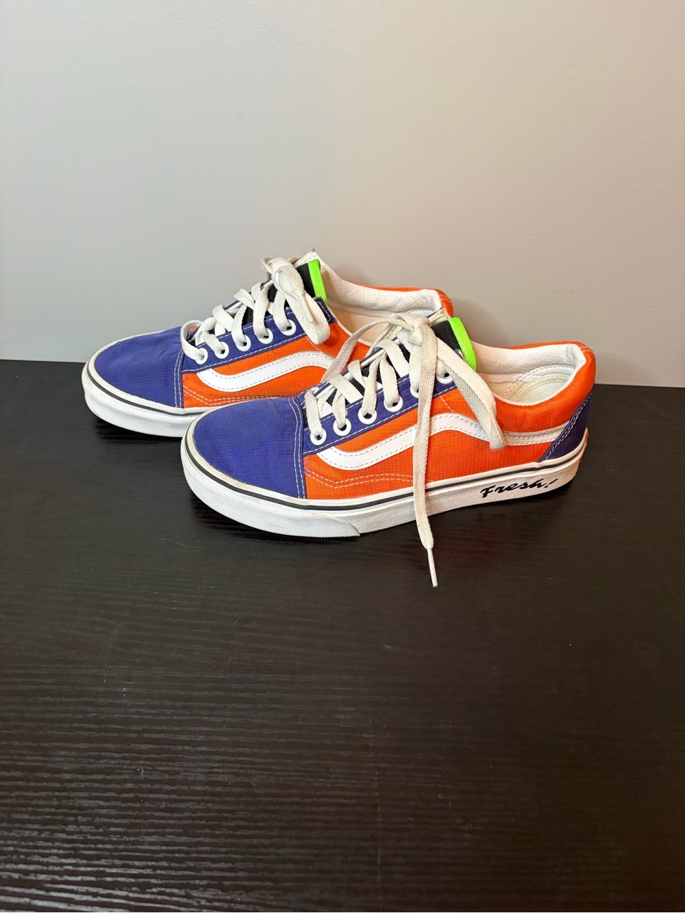 Vans Old Skool Orange, Blue & White Low-Top Sneakers - Picture 3 of 6